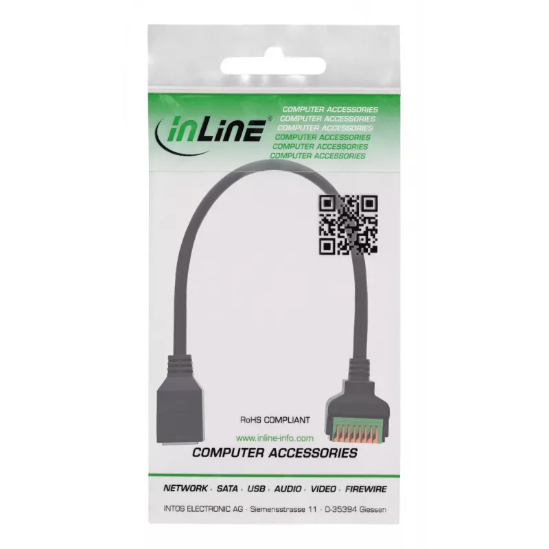 “InLine 92505H” laido jungtis RJ45 Cat.5e 8P8C / gnybtų blokas, 8 kontaktų, juoda