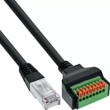 InLine 92505I vielos jungtis RJ45 Cat.5e 8P8C / gnybtų blokas, 8 kontaktų Juoda