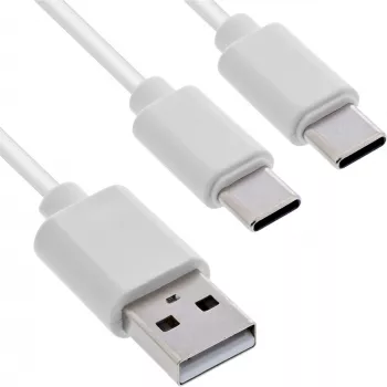 InLine 35121W USB kabelis USB 2.0 1 m USB A 2 x USB C Baltas