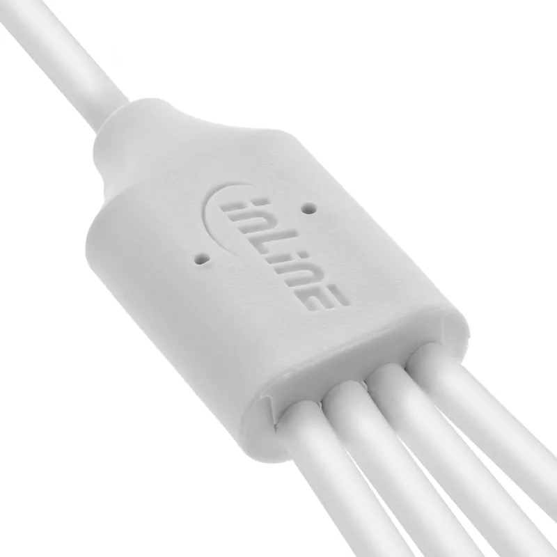 InLine 35142W USB laidas USB 2.0 2 m USB A 4 x USB-C Balta