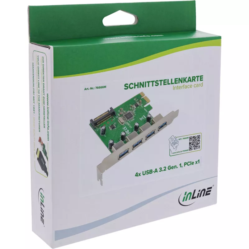 InLine 76666M sąsajos kortelės / adapteris Vidinis USB 3.2 Gen 1 (3.1 Gen 1)