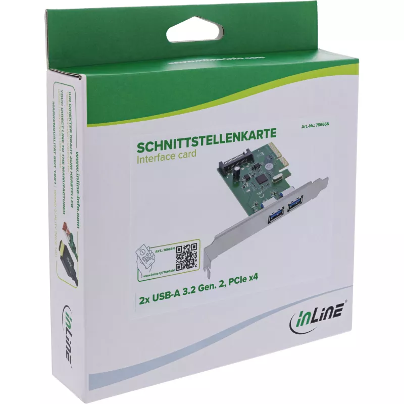 InLine 76666N sąsajos kortelės / adapteriai Vidinė USB 3.2 Gen 2 (3.1 Gen 2)