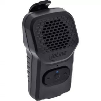Mono nešiojama kolonėlė InLine 55383 — juoda, garsiakalbis 2,8 cm, Bluetooth 2,4 GHz (veikimo nuotolis 10 m)