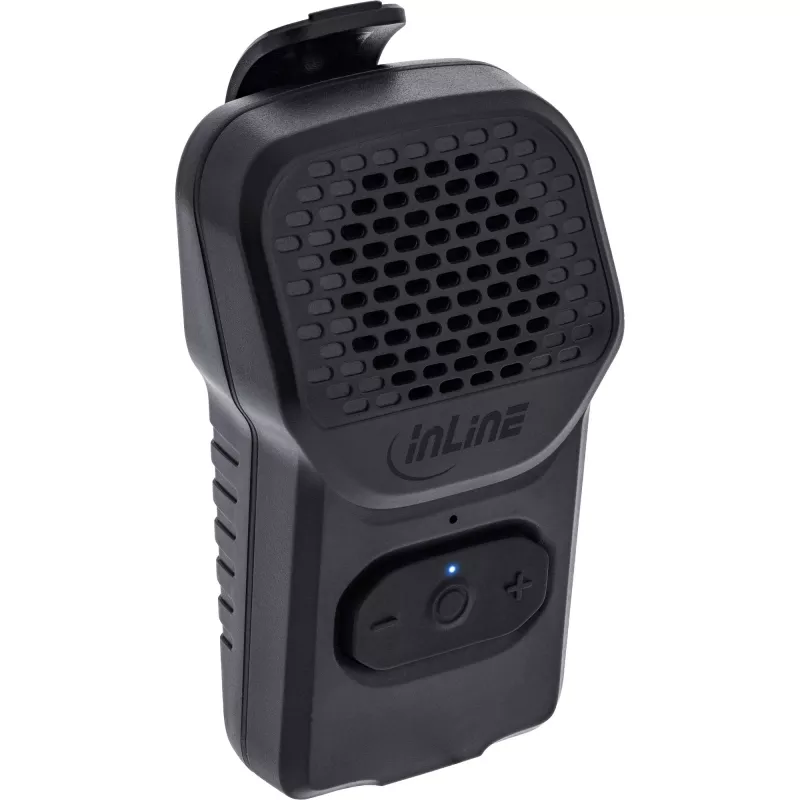 Mono nešiojama kolonėlė InLine 55383 — juoda, garsiakalbis 2,8 cm, Bluetooth 2,4 GHz (veikimo nuotolis 10 m)