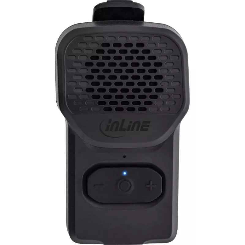 Mono nešiojama kolonėlė InLine 55383 — juoda, garsiakalbis 2,8 cm, Bluetooth 2,4 GHz (veikimo nuotolis 10 m)