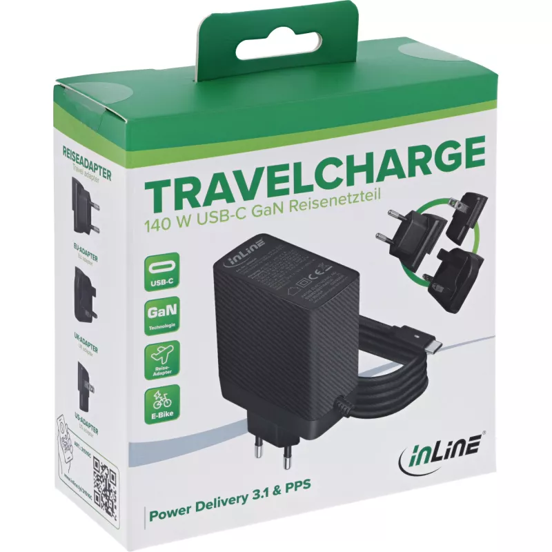 Mobiliojo įrenginio įkroviklis InLine 31516C — kompaktiškas USB maitinimo adapteris išmaniesiems telefonams ir planšetėms įkrauti