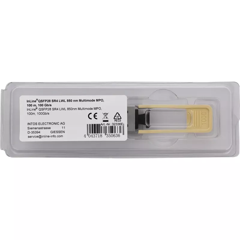 “InLine 32336E” tinklo siųstuvas-imtuvas modulis Skaidulinis optinis 100000 Mbit/s QSFP28 850 nm