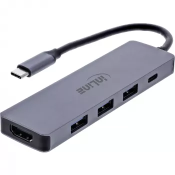 InLine 33271A sąsajos šakotuvas USB 3.2 Gen 1 (3.1 Gen 1) Type-C 5000 Mbit/s Pilka