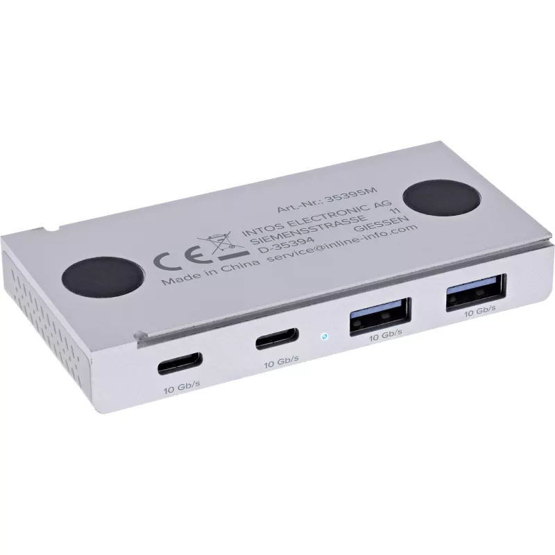InLine 35395M sąsajos šakotuvas USB 3.2 Gen 2 (3.1 Gen 2) Type-C 10000 Mbit/s Sidabrinis