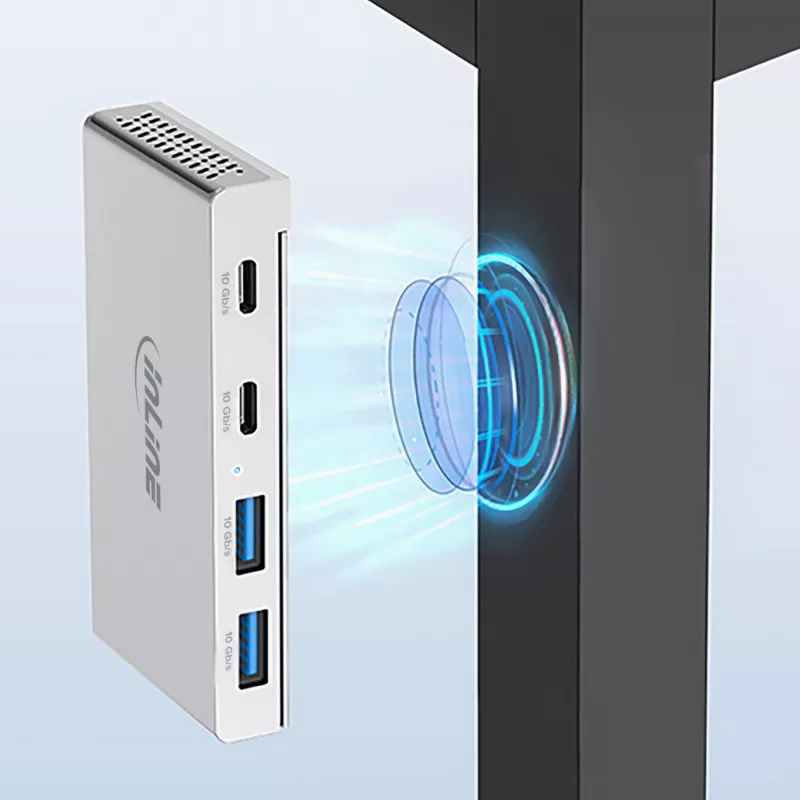 InLine 35395M sąsajos šakotuvas USB 3.2 Gen 2 (3.1 Gen 2) Type-C 10000 Mbit/s Sidabrinis