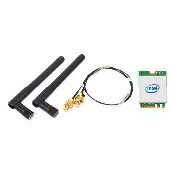 Belaidis WLAN/Bluetooth rinkinys SHUTTLE WLN-M12 su Intel AX210 M.2 kortele, trijų dažnių Wi‑Fi 6E (2.4/5/6 GHz), 2x2, 2400 Mbit/s, išorinės antenos