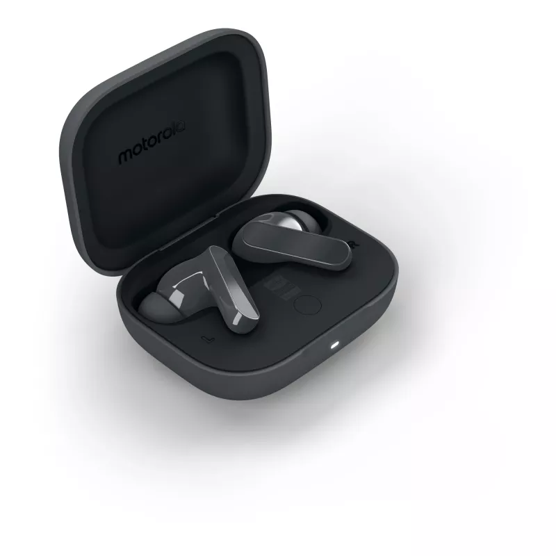 Ausinės MOTOROLA Moto Buds Bass TWS Bluetooth į ausis įdedamos skambučiams ir muzikai, juodos, 51 g