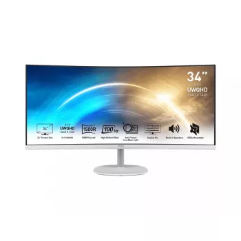 MSI Pro MP341CQ kompiuterio monitorius 86,4 cm (34 colių) 3440 x 1440 pikselių UltraWide Quad HD baltas