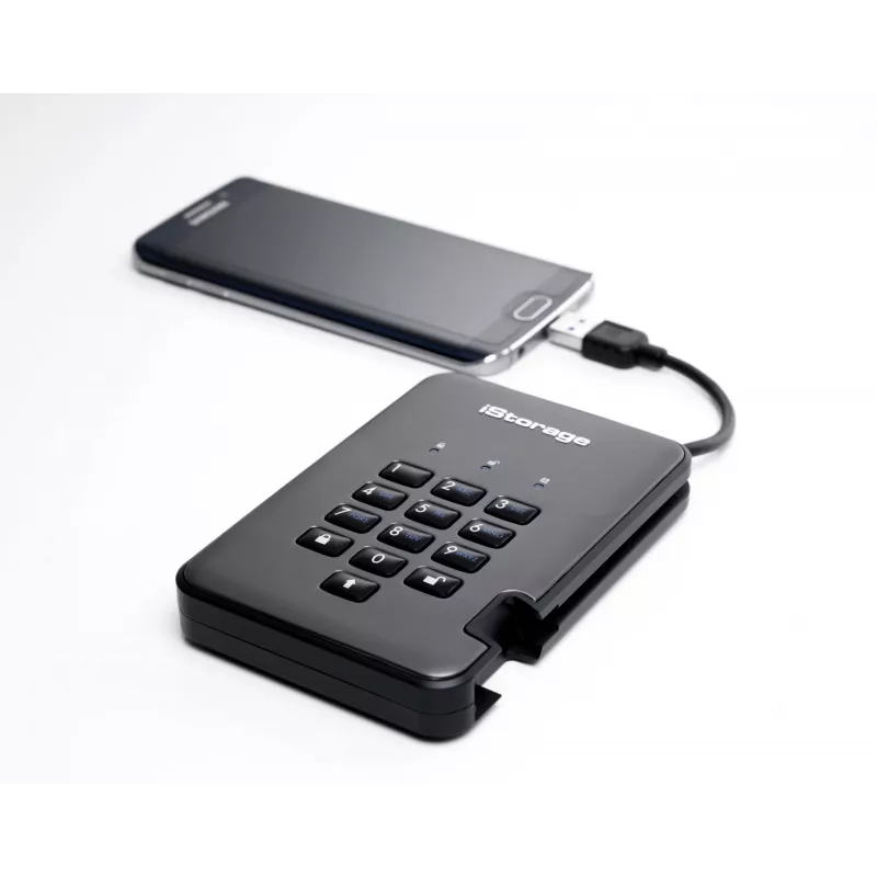 iStorage diskAshur PRO² HDD 4TB | Saugus nešiojamasis standusis diskas | FIPS 140-2 2 lygis, NCSC CPA, NLNCSA BSPA ir NATO riboto naudojimo | AES-XTS 256 bitų aparatinė šifravimo sistema | Apsaugotas PIN kodu | Nepriklausomas nuo OS ir platformos | Atitinka BDAR, TAA | Apsauga nuo brutalios jėgos atakų | Atsparus dulkėms / vandeniui