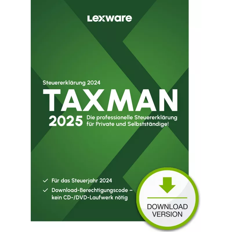 Lexware TAXMAN 2025 Atsisiuntimas Mokesčių deklaravimas 1 licencija