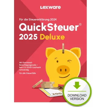 Lexware QuickSteuer Deluxe 2025 Parsisiuntimas Mokesčių grąžinimas 1 licencija (-os)
