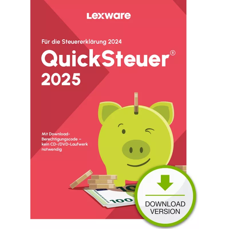 Lexware QuickSteuer 2025 Atsisiuntimas Mokesčių deklaravimas 1 licencija(-os)