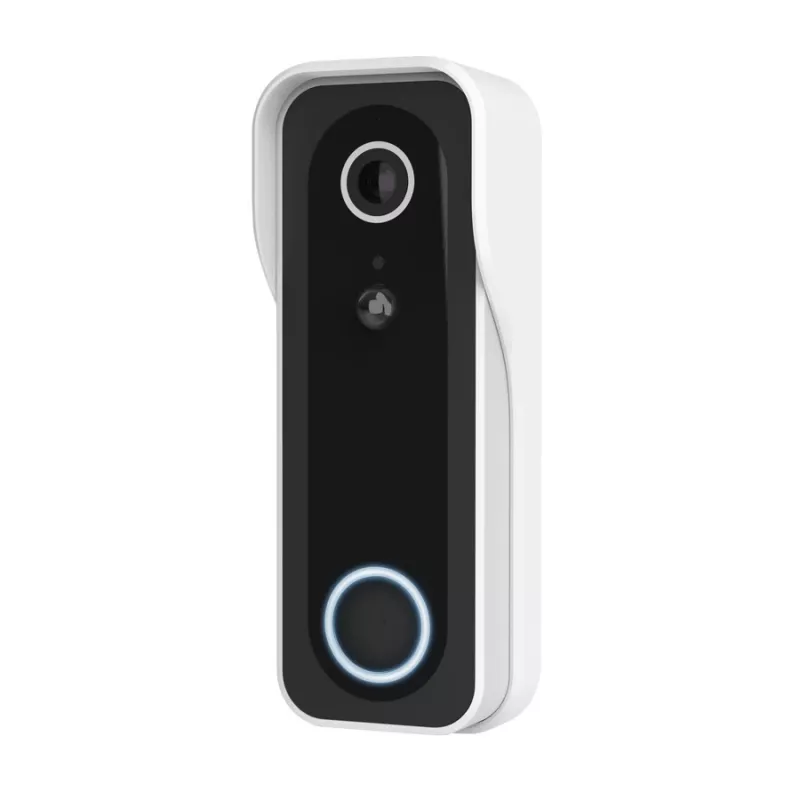 Vaizdo durų skambutis TRUST DOORCAM-3000, 3 MP, „Wi‑Fi“ 2,4 GHz, „MicroSD“ iki 256 GB, baterija/USB, juoda/baltas