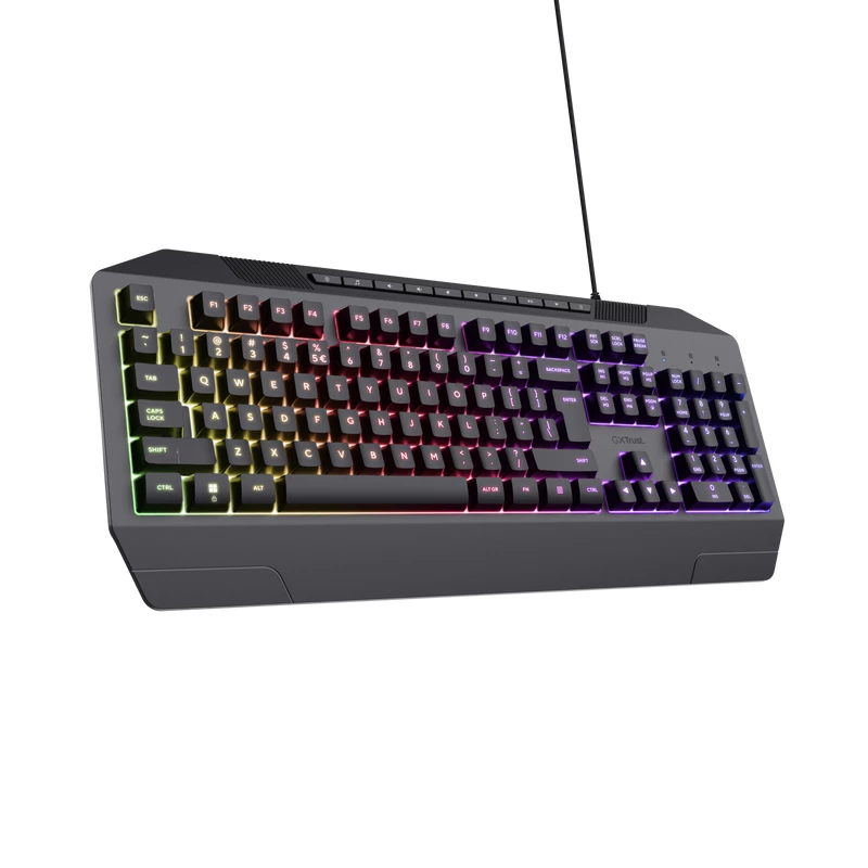 Trust GXT 836 EVOCX klaviatūra, skirta žaidimams, USB, vokiška, juoda