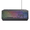 Trust GXT 836 EVOCX klaviatūra, skirta žaidimams, USB, vokiška, juoda