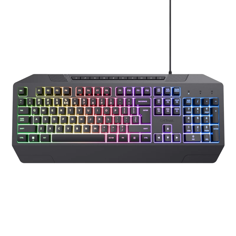 Trust GXT 836 EVOCX klaviatūra, skirta žaidimams, USB, vokiška, juoda