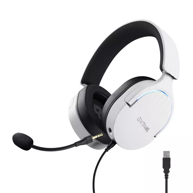 Trust GXT 490 FAYZO ausinės laidinės ant galvos Motociklams USB Type-A juoda, balta