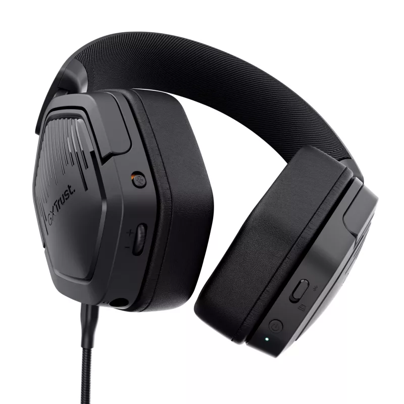Trust GXT 493 Carus ausinės laidinės ir belaidės ant galvos, šalmo tipo žaidimų USB Type-C / USB Type-A Bluetooth juodos