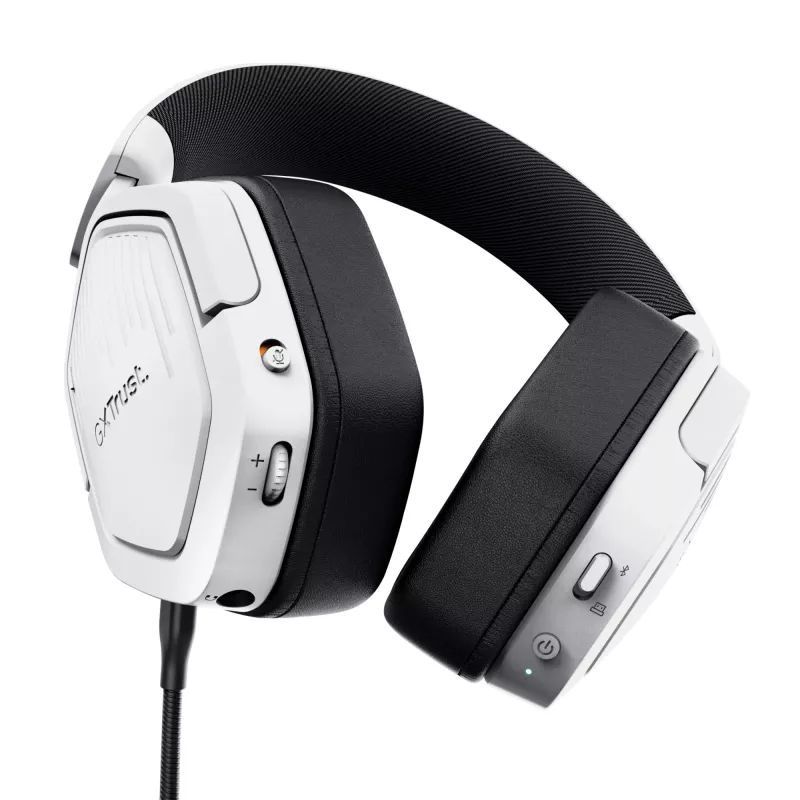 Trust GXT 493W Carus ausinės laidinės ir belaidės galvos juosta, šalmas žaidimams USB Type-C / USB Type-A Bluetooth balta