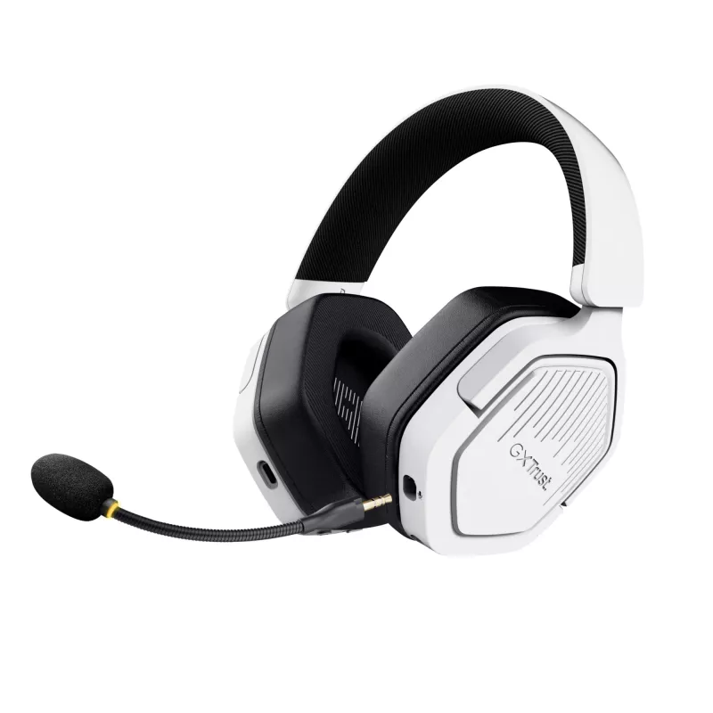 Trust GXT 493W Carus ausinės laidinės ir belaidės galvos juosta, šalmas žaidimams USB Type-C / USB Type-A Bluetooth balta