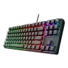 Mechaninė žaidimų klaviatūra TRUST 26135, 80% 87 klavišai, QWERTZ vokiškas išdėstymas, USB laidinė, juoda, 1,8 m laidas
