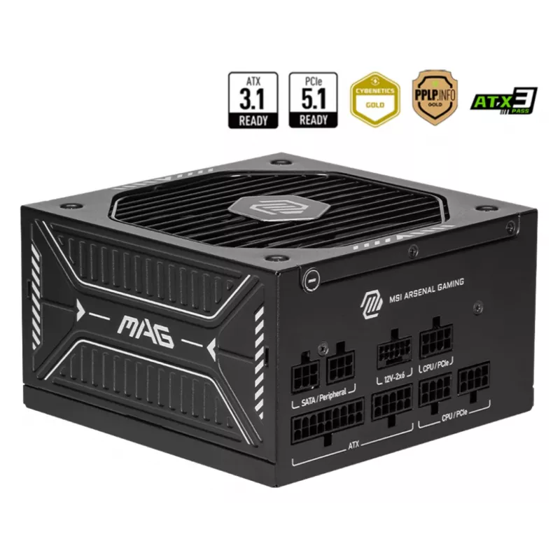 MSI MAG A650GLS PCIE5 maitinimo blokas 650 W 24 kontaktų ATX ATX Juoda