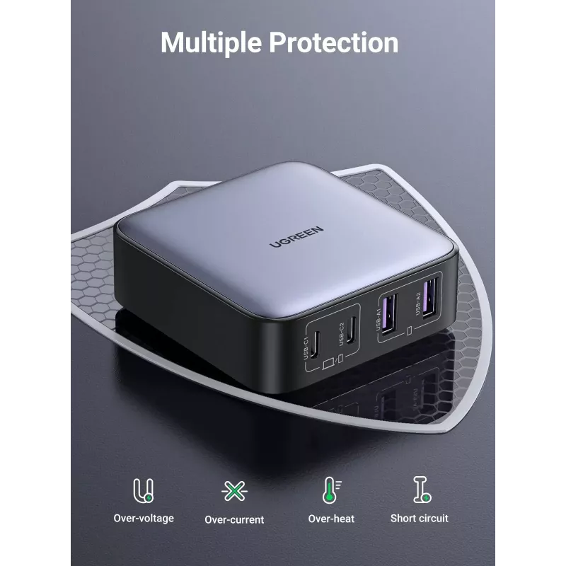 Ugreen Nexode 65 W stalinis greitasis įkroviklis, 2x USB-A + 2x USB-C (90747)