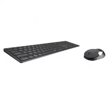 Rapoo 9850M klaviatūra su pele namams RF belaidis Bluetooth QWERTZ vokiška pilka