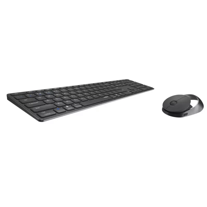 Rapoo 9850M klaviatūra su pele namams RF belaidis Bluetooth QWERTZ vokiška pilka