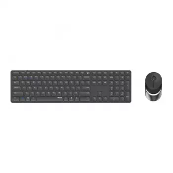 Rapoo 9850M klaviatūra su pele namams RF belaidis Bluetooth QWERTZ vokiška pilka