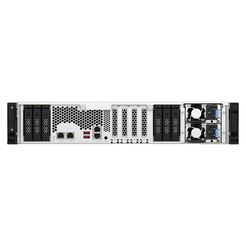 QNAP TS-H3077AFU-R7-64G NAS / saugojimo serveris Rack (2U) AMD Ryzen™ 5 64 GB DDR5 0 TB QuTS hero juoda, metalinė