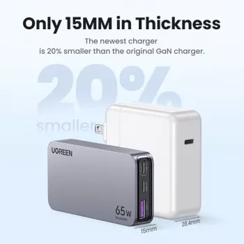 Patalpų įkroviklis UGREEN Nexode Pro 65W GaN kelioninis įkroviklis