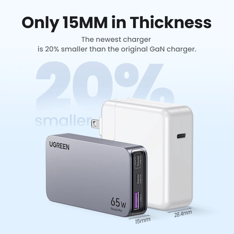 Patalpų įkroviklis UGREEN Nexode Pro 65W GaN kelioninis įkroviklis