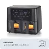 Ariete 4631 Dviguba karšto oro gruzdintuvė 9L, 2400W, bendra talpa 9L, 11 programų, daugiafunkcė, iki 3,6 kg kepto maisto, temperatūra iki 200 °C, dvigubas krepšys, juoda