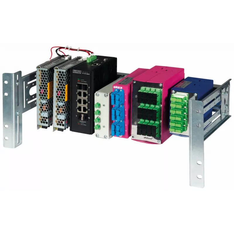 Rack rail 19 inch EQUIP EZR-DIN-4, 4U DIN, RAL7035 Pilka, 485×210 mm