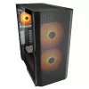 PC Midi Tower korpusas Cougar Airface FLO ARGB, juodas – palaiko 2x180 mm priekinius, 1x120 mm galinį ventiliatorius, 2,5/3,5 colių diskus, 240×480×509 mm