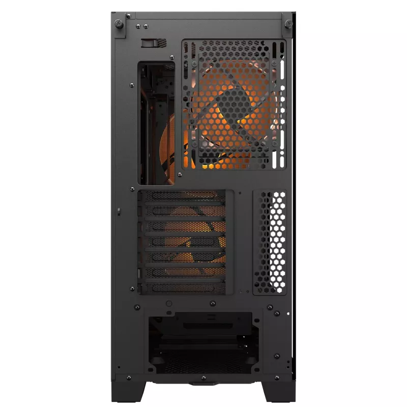 PC Midi Tower korpusas Cougar Airface FLO ARGB, juodas – palaiko 2x180 mm priekinius, 1x120 mm galinį ventiliatorius, 2,5/3,5 colių diskus, 240×480×509 mm