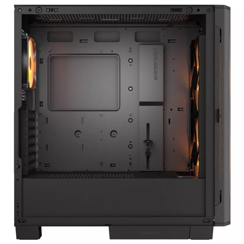 PC Midi Tower korpusas Cougar Airface FLO ARGB, juodas – palaiko 2x180 mm priekinius, 1x120 mm galinį ventiliatorius, 2,5/3,5 colių diskus, 240×480×509 mm