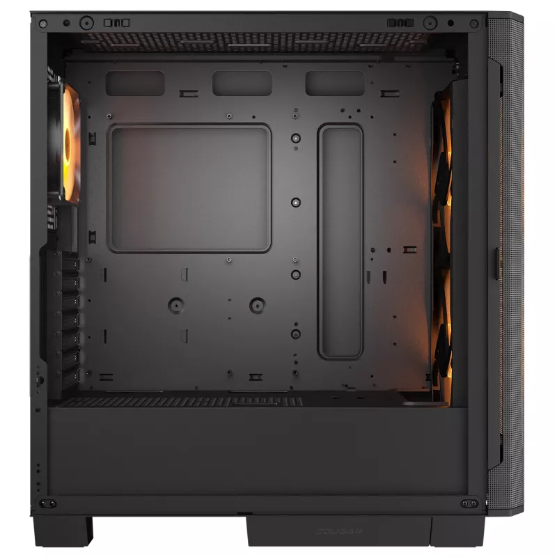 PC Midi Tower korpusas Cougar Airface FLO ARGB, juodas – palaiko 2x180 mm priekinius, 1x120 mm galinį ventiliatorius, 2,5/3,5 colių diskus, 240×480×509 mm