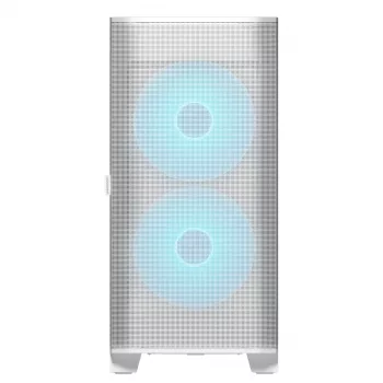 COUGAR PC Midi Tower korpusas Airface FLO ARGB Baltas — 2x180 mm priekyje, 1x120 mm gale, palaiko 2,5 col./3,5 col. HDD, 240×480×509 mm