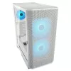 COUGAR PC Midi Tower korpusas Airface FLO ARGB Baltas — 2x180 mm priekyje, 1x120 mm gale, palaiko 2,5 col./3,5 col. HDD, 240×480×509 mm