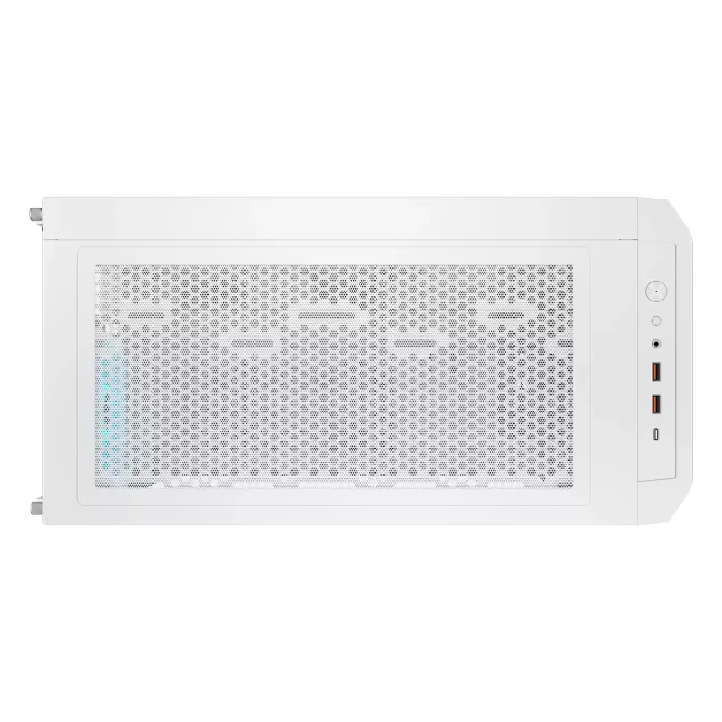 COUGAR PC Midi Tower korpusas Airface FLO ARGB Baltas — 2x180 mm priekyje, 1x120 mm gale, palaiko 2,5 col./3,5 col. HDD, 240×480×509 mm