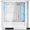COUGAR PC Midi Tower korpusas Airface FLO ARGB Baltas — 2x180 mm priekyje, 1x120 mm gale, palaiko 2,5 col./3,5 col. HDD, 240×480×509 mm