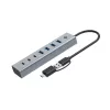 Conceptronic HUBBIES20GP 7 prievadų USB 3.0 šakotuvas su maitinimo adapteriu, 5 Gbps, USB-C x 3, USB-A x 4