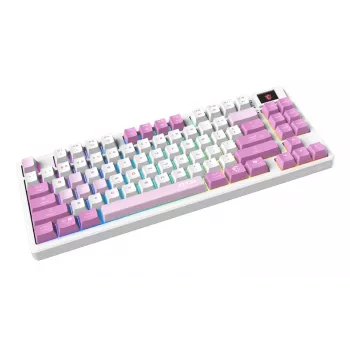 MSI FORGE GK600 TKL WIRELESS VIOLET klaviatūra, skirta žaidimams USB + Bluetooth QWERTY ispaniška rožinė, violetinė, balta